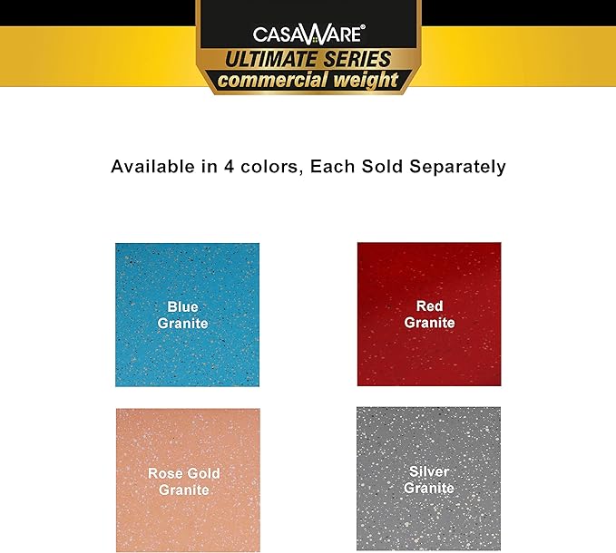 casaWare 8 x 6 x 1.75-Inch Toaster Oven Ultimate Series Commercial Weight Ceramic Non-Stick Coating Pan (Rose Gold Granite)