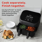 Instant Pot VersaZone 9QT Air Fryer,8-in-1 Functions with EvenCrisp Technology, Crisps,Broils, Bakes,Roasts, Dehydrates,Reheats at Same or Different Temperature, from the Makers of Instant Pot, Black