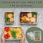INFINITY EL Disposable Aluminum Foil Pans 25 Pack | Half Shallow 12.5" x 10" x 1.5" Deep Disposable Baking Pan | Heavy Duty Aluminum Pan for Roasting Turkey, Lasagna, Thanksgiving, Christmas & Parties