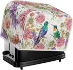 JEOCODY Hummingbird Toaster Cover With Handle - 2 Slice Appliance Cover for Bread Maker, Kitchen Small Appliances - Universal Size for Microwave Toaster Oven, Dustproof