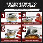 Chef Master Commercial Can Opener Heavy Duty - Manual Hand Crank for Large Cans with Anti-Slip Grip - Stainless Steel Restaurant Can Opener Manual for Seniors, Kitchen, Bars & Food Trucks - 90056