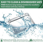 Baking Sheets Set of 2, HKJ Chef Cookie Sheets 2 Pieces Stainless Steel Baking Pans & Toaster Oven Tray Pans, Rectangle Size 9L x 7W x 1H inch & Non Toxic & Healthy & Easy Clean