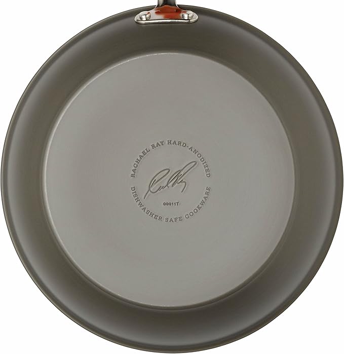 Rachael Ray - 87630 Rachael Ray Cucina Hard Anodized Nonstick Cookware Pots and Pans Set, 12 Piece, Gray with Red Handles
