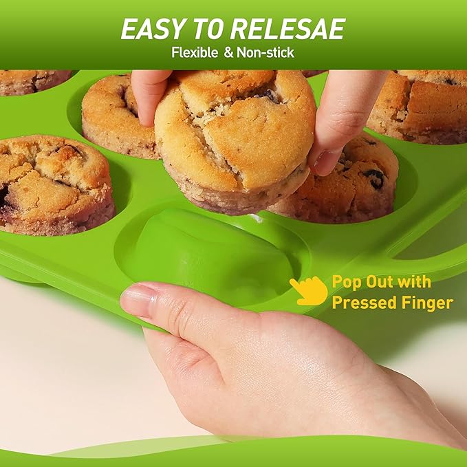 24 Cups Silicone Muffin Pan with Metal Reinforced Frame Cupcake Tray Egg Mold Great Grandma Christmas Xmas Birthday Mother Gifts Ideas Grandmother Gigi Granny Nana Glamma Mawmaw Yaya AAbuelita Mamaw