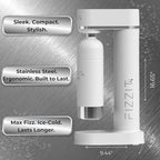Fizzit Spärklï Stainless Steel Sparkling Water Maker with 2 CO2 Cylinders & 1L Reusable Bottle – Soda Streaming Machine Carbonated Water Maker for Home – No Electricity Needed, Dishwasher Safe