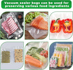 Vacuum Sealer Bags,50 PCS 6"×10" Textured Vacuum Sealing Bags,Commercial Grade, BPA Free, Heavy Duty,Great for Food Storage Meal Prep or Sous Vide Cooking.