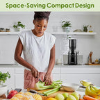 Juicer Machines,Fretta Cold Press Juicer Machines with American-Sourced PCTG Material,Fit Whole Fruits & Vegetables,Easy to Clean,Truly BPA-Free,Silver