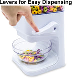 Cereal Dispenser Countertop with lids, 5L Organization and Storage Containers for Kitchen and pantry, Plastic Containers for food, Cereal, Rice, Beans, Grains, Nuts, Oatmeal, Pet food, White, 1Pc