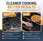 Oven Liners for Bottom of Oven - 3 Pack Large Heavy Duty Mats, 16.25”x23” Non-Stick Reusable Liner for Electric, Gas, Toasters, Grills - BPA & PFOA Free Kitchen Accessory to Keep It Clean (Black)