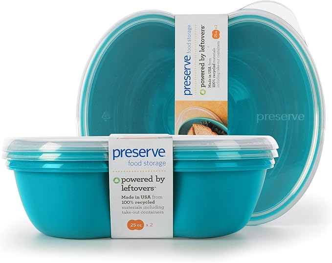Preserve Food Storage Container, Set of 2, Aqua Blue