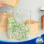 MR.SIGA Airtight Cereal Dispenser Set, Storage Containers for Dry Goods, Nuts, Beans, Snacks, BPA Free, 1.6 L / 1.69 Qt, Medium, Clear, 2 Pack