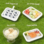 Rolled Ice Cream Maker, New At-Home Ice Cream Roller Maker, DIY Fun Family Activity Instant Ice Cream Tray with Instant Freeze Tray and 2 Scrapers(White+Green)