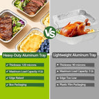 Thickened 35 Pack Heavy Duty Aluminum Pans, 8x8 Small Disposable Aluminum Baking Pans, Square Tin Foil Roasting Tray for Cooking, Meal Prep, Catering, Events, Carton Packaging