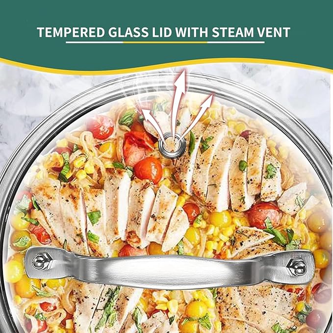DELARLO Full Clad Tri-Ply Stainless Steel Saucepan 2.5QT, All Stove Safe 600℉(Lids 300℉), Medium Sauce Pan with Lid, Non Stick Sauce Pan, Fast & Even Heat, Steel Pot with Lid, Energy Saving,2-1/2 QT