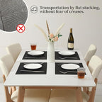 Leetaltree Black Frame Placemats Set of 6 - Heat Resistant Non-Slip Place mats for Dining Table, Washable Durable PVC Vinyl Woven Table Mats（Black Frame, 6）