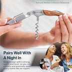 Hicoup Wine Opener - Professional Corkscrews for Wine Bottles w/Foil Cutter and Cap Remover - Manual Wine Key for Servers, Waiters, Bartenders and Home Use - Ying Yang