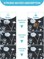 Dish Drying Mat for Kitchen Counter, 12"x19"Dish Drying Pad with Non-slip Rubber Backed, Hide Stain Anti Absorbent for Kitchen Counter, Drying Mat for Coffee Machine Dish Rack (Gray Daisy)
