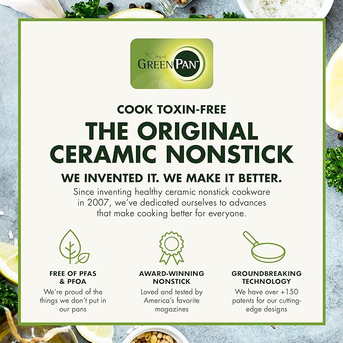 GreenPan Rio Healthy Ceramic Nonstick 16 Piece Cookware Pots and Pans Set, PFAS-Free, Dishwasher Safe, Turquoise