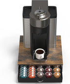 DecoBrothers Supreme Vertuoline Drawer, Holds with 30 Big or 60 Small Vertuoline Pods, Rustic Brown