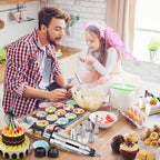 Dessert Decorating Syringe Set Frosting Piping Kit Stainless Steels Cake Decorating Tool 6 Russian Piping Icing Nozzles Cream Scraper Cupcake Frosting Filling Injector Cake Icing Tools