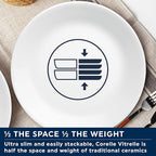 Corelle Dinnerware Set (12pc Set, Country Cottage)-Dinner Set for 4 4 x: Dinner Plates, Side Plates & Bowls 3 X More Durable, Half The Space & Weight of Ceramic up to 80% Recycled Glass, 1146844
