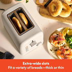 bella 2 Slice Toaster, 6 Setting Shade Control w Reheat, Cancel, Bagel & Defrost Buttons, Removable Crumb Tray, Anti Jam & Auto Shutoff, Auto Centering Guides & Cord Wrap, 900 Watt, Oatmilk