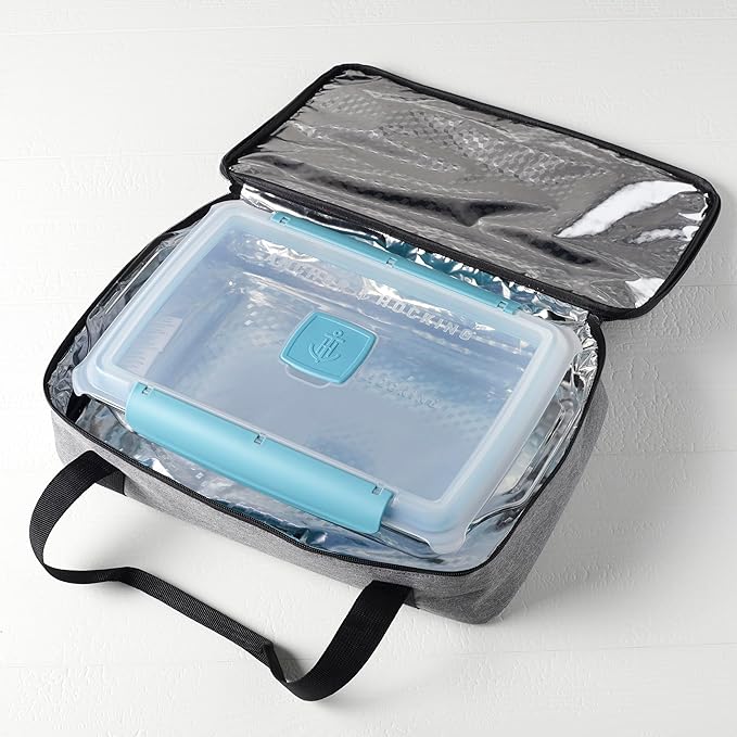 Anchor Hocking 3 Quart Glass Baking Dish with Lid, Insulated Carrier & Hot/Cold Pack