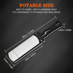 Diamond Sharpening Stone,400/1000 Grit Handheld Double-Sided Diamond Sharpener 5 in 1 Honeycomb Surface Knife Sharpener Plate Whetstone with Ceramic & Tungsten Steel Scissor Slot,White