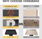Cookie Sheets for Baking Nonstick - HONGBAKE Baking Sheet Pan Set of 3, Half/Quarter/Jelly Roll Pan for Oven with Diamond Texture Pattern, 57% Thicker Carbon Steel Cookie Trays, Dark Grey