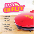 Taco Tuesday Deluxe 8-Inch 6-Wedge Electric Quesadilla Maker with Extra Stuffing Latch, Red