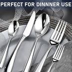 STILLOYE Heavy Duty Silverware Set for 8, 40 Piece Premium Stainless Steel Flatware Utensils Cutlery Set Including Steak Knife Fork and Spoon, Dishwasher Safe, Gift Package for Wedding Housewarming