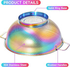 Rainbow Strainer for Kitchen, 3QT, Stainless Steel Colander with Handle for Fruits Vegetables Cooking Food, Dishwasher Safe
