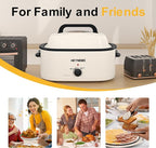 24 Quart Electric Roaster Oven with Visible & Self-Basting Lid, Large Turkey Roaster with Defrost Warm Function, Adjustable Temperature, Removable Pan Rack, Stainless Steel