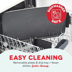 Dash Deluxe Everyday Griddle - Electric Griddle with Removable Plate - Nonstick, Easy-Clean Surface & Anti-Slip Base - Recipe Book Included - Navy