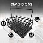 Stainless Steel Utensil Basket,Dishwasher, Flatware Basket, Kitchen, Countertop, Office, Camping, Outdoors, and Restaurants, 4-Compartment, Black
