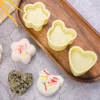 3 Pack Rice Ball Mold, Sushi Mold Diy Sushi Cooking Tools For Japanese Boxed Meal Children Bento,Kitchen Tools Sushi Plates Rice Ball Mold Non Stick Sushi Rice Making Kit (Yellow, Mouse)