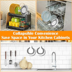 Collapsible Colander - Small Strainer Basket, Side-Drain Design, Dishwasher Safe Food Strainer for Pasta, Fruits, Vegetables