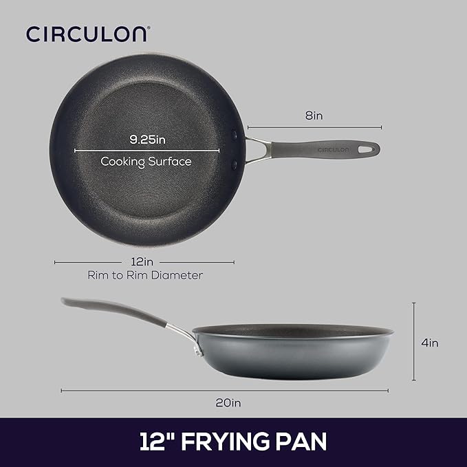 Circulon A1 Series with ScratchDefense Technology Nonstick Induction Frying Pan/Skillet, 12 Inch, Graphite