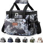 Lifewit Medium Lunch Bag, Insulated Lunch Box, Soft Cooler Cooling Tote for Adult Men Women, Flower 12-Can (9L)