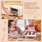 Stainless Steel Baking Sheet Set of 2, Deedro Cookie Sheet Metal Baking Pan Oven Tray, Non Toxic & Heavy Duty, Rust Free & Mirror Finish, Easy Clean & Dishwasher Safe, 10 x 8 x 1 Inch