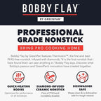 GreenPan x Bobby Flay 11” Nonstick Square Griddle Pan, PFAS-Free Diamond Ceramic Stay-Cool Silicone Handle, Easy Clean Dishwasher & Oven Safe Skillet, Cream