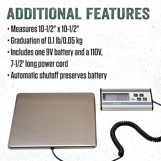 LEM Products 330 lb. Stainless Steel Digital Scale, Silver