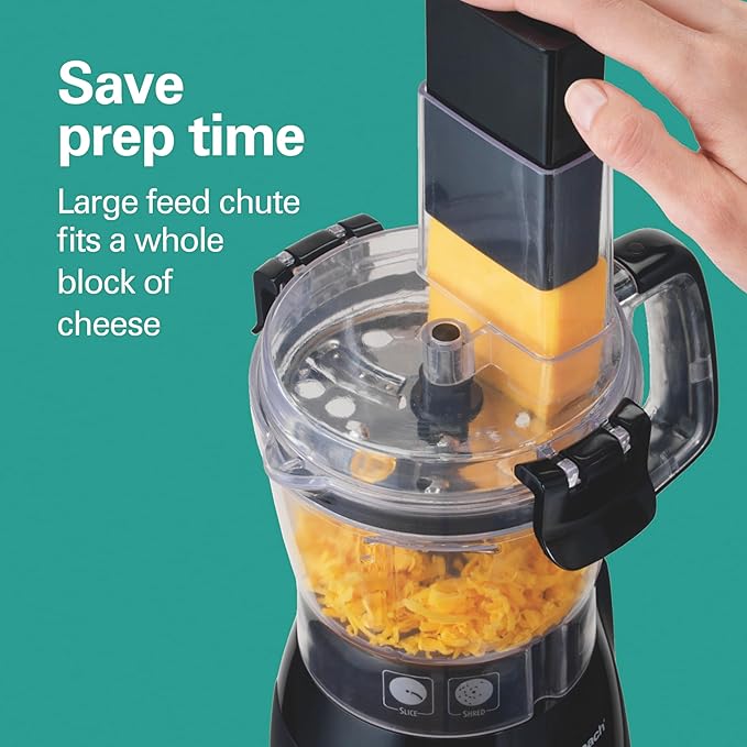 Hamilton Beach Stack & Snap 4-Cup Mini Food Processor & Vegetable Chopper, 250 Watts, for Slicing, Shredding, and Puree, Black (70510)