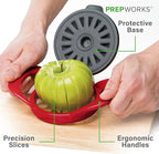 PrepWorks Dishwasher Safe Apple Slicer and Corer – 16-Slice Thin Apple Cutter with Safety Cover