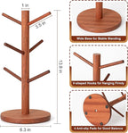 MyLifeUNIT Mug Holder Tree, Coffee Cup Holder with 6 Hooks (Reddish Brown)