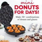 Mini Donut Maker,Electric Mini Doughnut Maker Machine, Makes 7 Mini Donutss, Non-Stick Mini Donut Machine, Easy Clean Doughnuts Maker Kit red (Red)