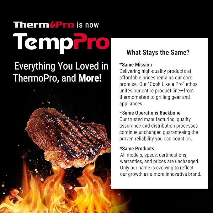TempPro TP710 Instant Read Thermometer for Cooking, 2-in-1 Meat Thermometer Digital with 2 Probes & 2 Temperature Display, Kitchen Thermometer for Oven, Grilling, Smoker, BBQ (Previously ThermoPro)