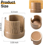 Sponge Holder for Kitchen Sink, Ceramic Sink Caddy Scrub Sponge Tray Dish Rack for Scrubbers, Kitchen Organizer, Brown