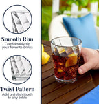 US Acrylic Optix Plastic Reusable Drinking Glasses (Set of 8) 14oz Rocks Cups in Clear | BPA-Free Tumblers, Made in USA | Top-Rack Dishwasher Safe