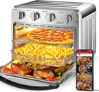 Geek Chef Air Fryer Toaster Oven Combo, 16QT 5-in-1 Toaster Ovens Countertop, Convection AirFryer with Bake, Air fryer & Toaster, Broil and Warm Functions, Stainless Steel Easy Oven for Wonder Meals